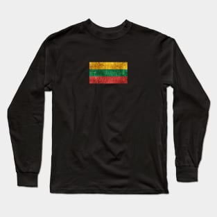 Vintage Aged and Scratched Lithuanian Flag Long Sleeve T-Shirt